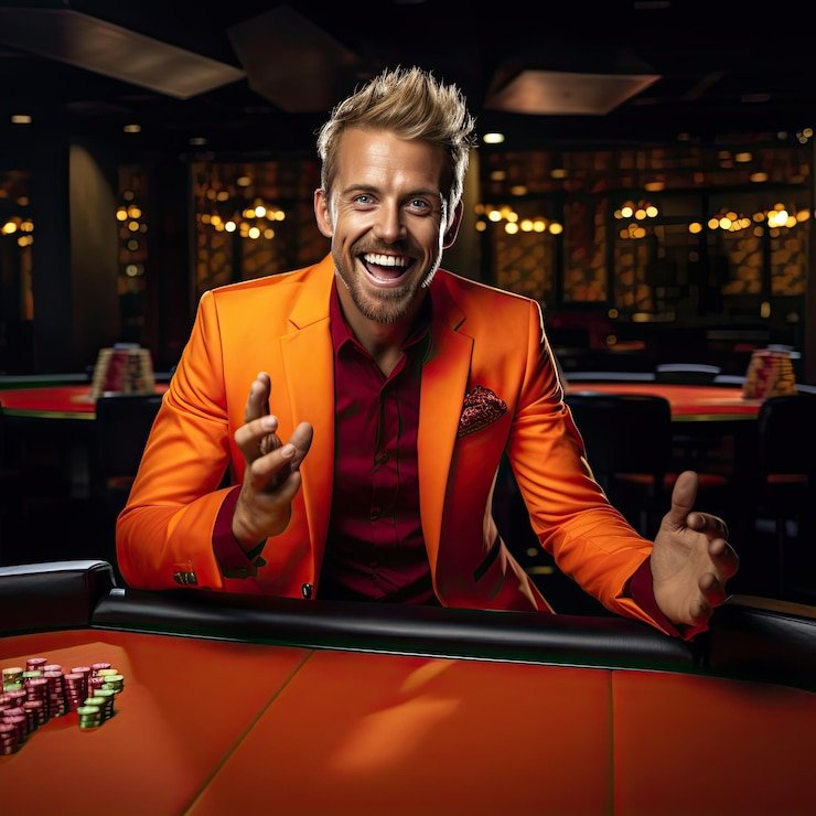 Tampilan live studio Three Card Poker dengan dealer profesional dan feed video HD